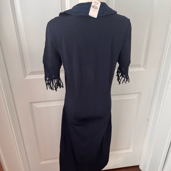 ALAÏA Knitted Polo Midi Dress with Fringe trim - Picture 6 of 6